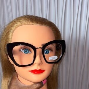 Chic Black Oversized eye glass Frames NWT